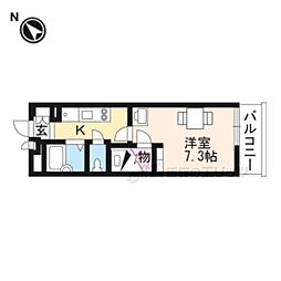 レオパレスソルシオン5 1Kの間取図画像