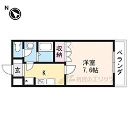 メゾフォルテ 1Kの間取図画像
