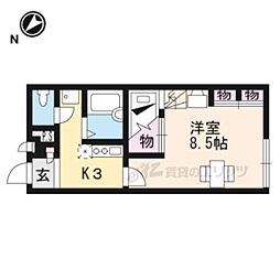 レオパレス三康 1Kの間取図画像