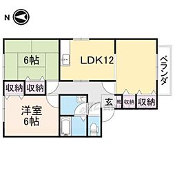 グランドゥール 2LDKの間取図画像