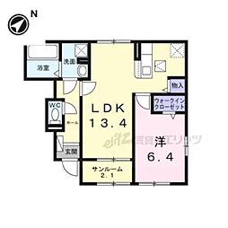 ヴァンヴェール彦根CS 1LDKの間取図画像