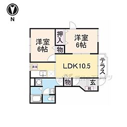 ツインハーモニー1 2LDKの間取図画像