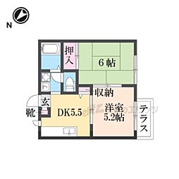 キャロットハウス 2DKの間取図画像