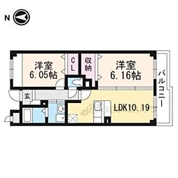 ディアコート 2LDKの間取図画像
