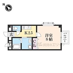 ヴィルクラージュ 1Kの間取図画像
