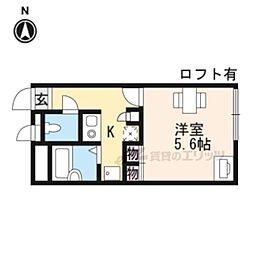 レオパレスグリーンエコー彦根 1Kの間取図画像