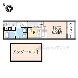 レジーナ野洲 1Kの間取図画像