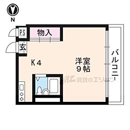 小堀マンション 1Kの間取図画像