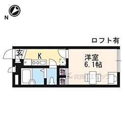 JR東海道・山陽本線 南彦根駅 徒歩22分の賃貸アパート 2階1Kの間取り