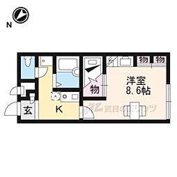 JR東海道・山陽本線 南彦根駅 徒歩16分の賃貸アパート 2階1Kの間取り