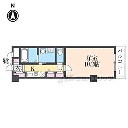ライオンズマンション上鳥羽 ワンルームの間取図画像