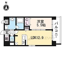 ドウェル東寺道 1LDKの間取図画像