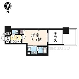 プレサンス京都洛南 1Kの間取図画像