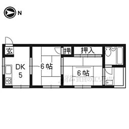 御陵ハイツ 2Kの間取図画像