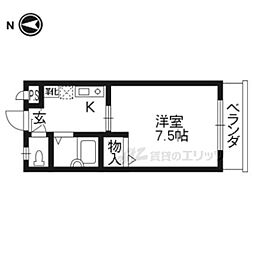 プリオール京都 1Kの間取図画像