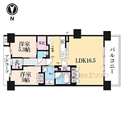 京都市右京区西院久保田町マンション 2LDKの間取図画像