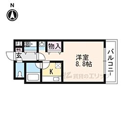 ラ・モーダ堀川 1Kの間取図画像