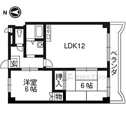 サニーヒル刀禰 2LDKの間取図画像