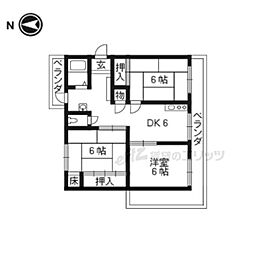 京都府住宅供給公社円明寺ケ丘団地L棟 3DKの間取図画像