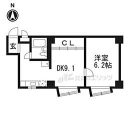 サン・ローラン新十条 1LDKの間取図画像