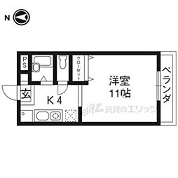 田原ハイム 1DKの間取図画像