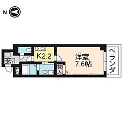 ドムスタレイア石田大受 1Kの間取図画像