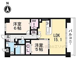 メゾングロリア 2LDKの間取図画像