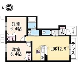 カーサレジオA棟 2LDKの間取図画像