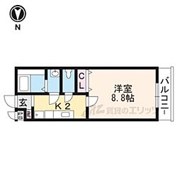 メゾンクレア 1Kの間取図画像