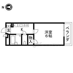 レオパレス三井田2 ワンルームの間取図画像
