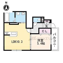 GREENvillage 1LDKの間取図画像