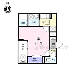 ヒカルサ京都伏見深草 1Kの間取図画像