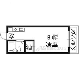 コーポ桐生 ワンルームの間取図画像