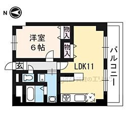 パストラーレ城南 1LDKの間取図画像