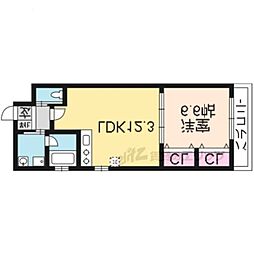 シャイニング壬生離宮 1LDKの間取図画像
