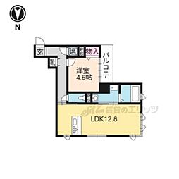 エスパシオ洛西口 1LDKの間取図画像