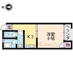 近鉄京都線 小倉駅 徒歩7分の賃貸マンション 3階1Kの間取り