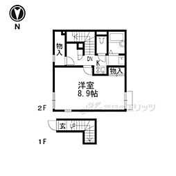 レオネクストブロッサム 2階1Kの間取り