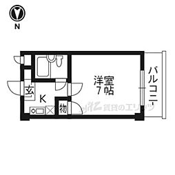 メゾン・ドゥ・クリヨン 1階1Kの間取り