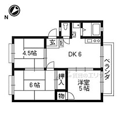 JR奈良線 宇治駅 徒歩2分の賃貸マンション 3階3DKの間取り