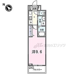 近鉄京都線 向島駅 徒歩8分の賃貸アパート 3階1Kの間取り