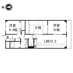 セブンマンション 6階3LDKの間取り
