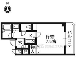 ドルチェ21 2階1Kの間取り