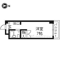ヴェルジェ 5階1Kの間取り