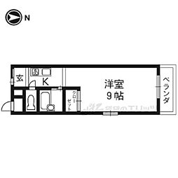 JR奈良線 稲荷駅 徒歩3分の賃貸マンション 1階1Kの間取り