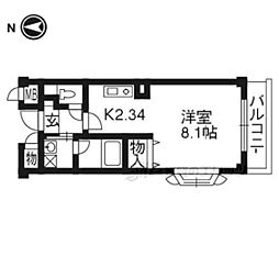 ＣＯＭＯＤＯ藤城Ｂ 1階1Kの間取り