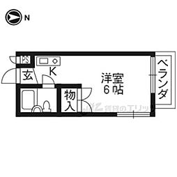 ＰＩＡｇｒｅｃｅ本丸 2階ワンルームの間取り
