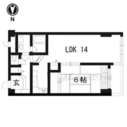 JR東海道・山陽本線 西大路駅 徒歩25分の賃貸マンション 4階1LDKの間取り