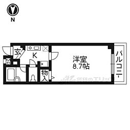 近鉄京都線 伏見駅 徒歩5分の賃貸マンション 3階1Kの間取り