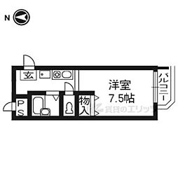 華堂壱番館 4階1Kの間取り